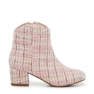 Jessica Simpson Pink Tweed Ankle Booties